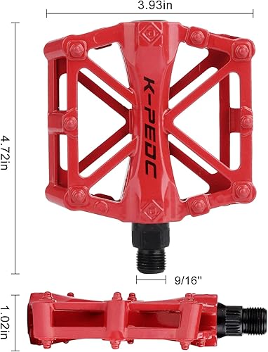 Miniatura 9 de TXJ Sports Pedales de bicicleta de 916 pulgadas, pedales de bicicleta de montaña, pedales de plataforma ligeros de aluminio para bicicletas de