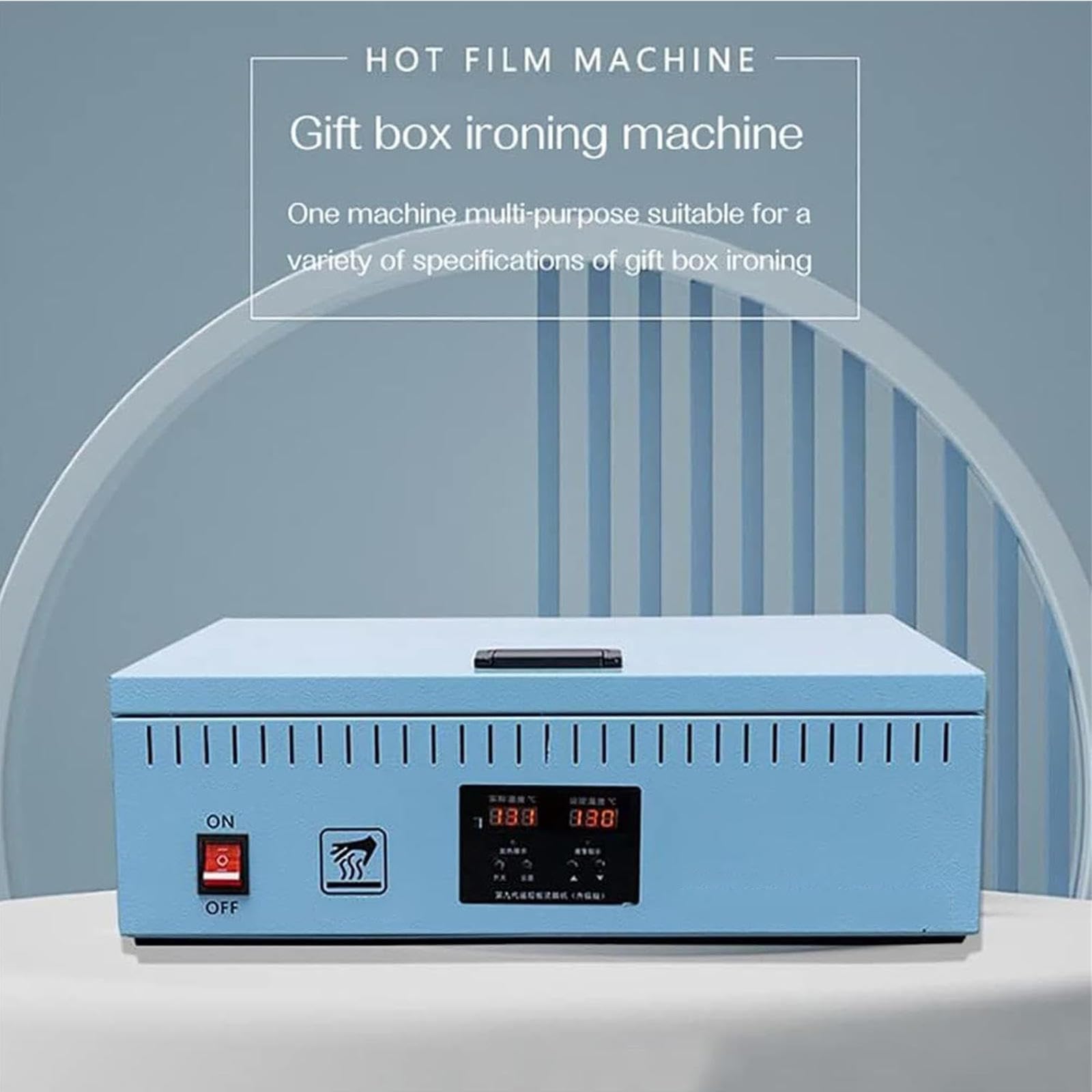 Máquina envolvedora de celofán de 1200 W, máquina selladora térmica de sobremesa, máquina Manual de Envoltura de película de PVC, para perfumes y cosméticos. (Blue)