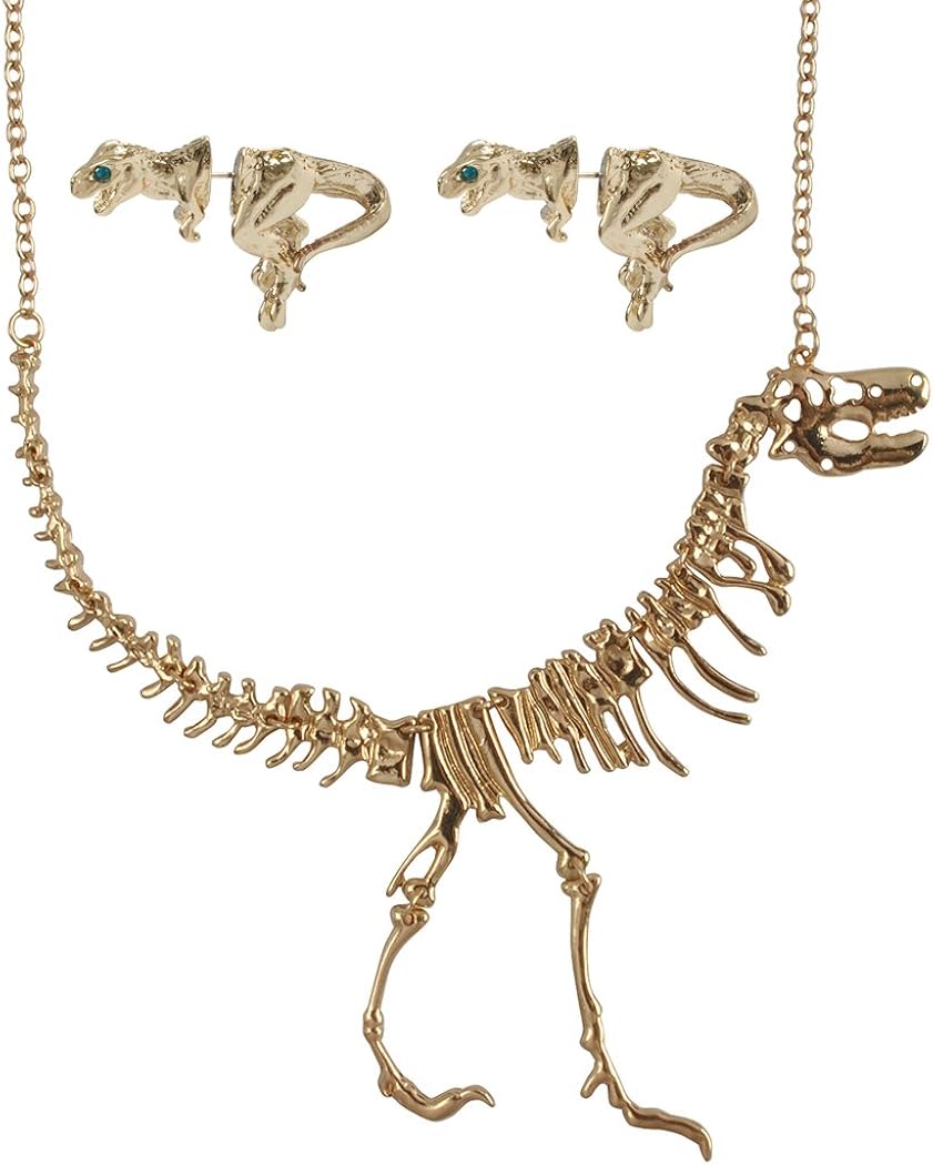 Jane Stone Dinosaur Vintage Necklace Short Collar Fashion Costume Jewelry for Women Teens