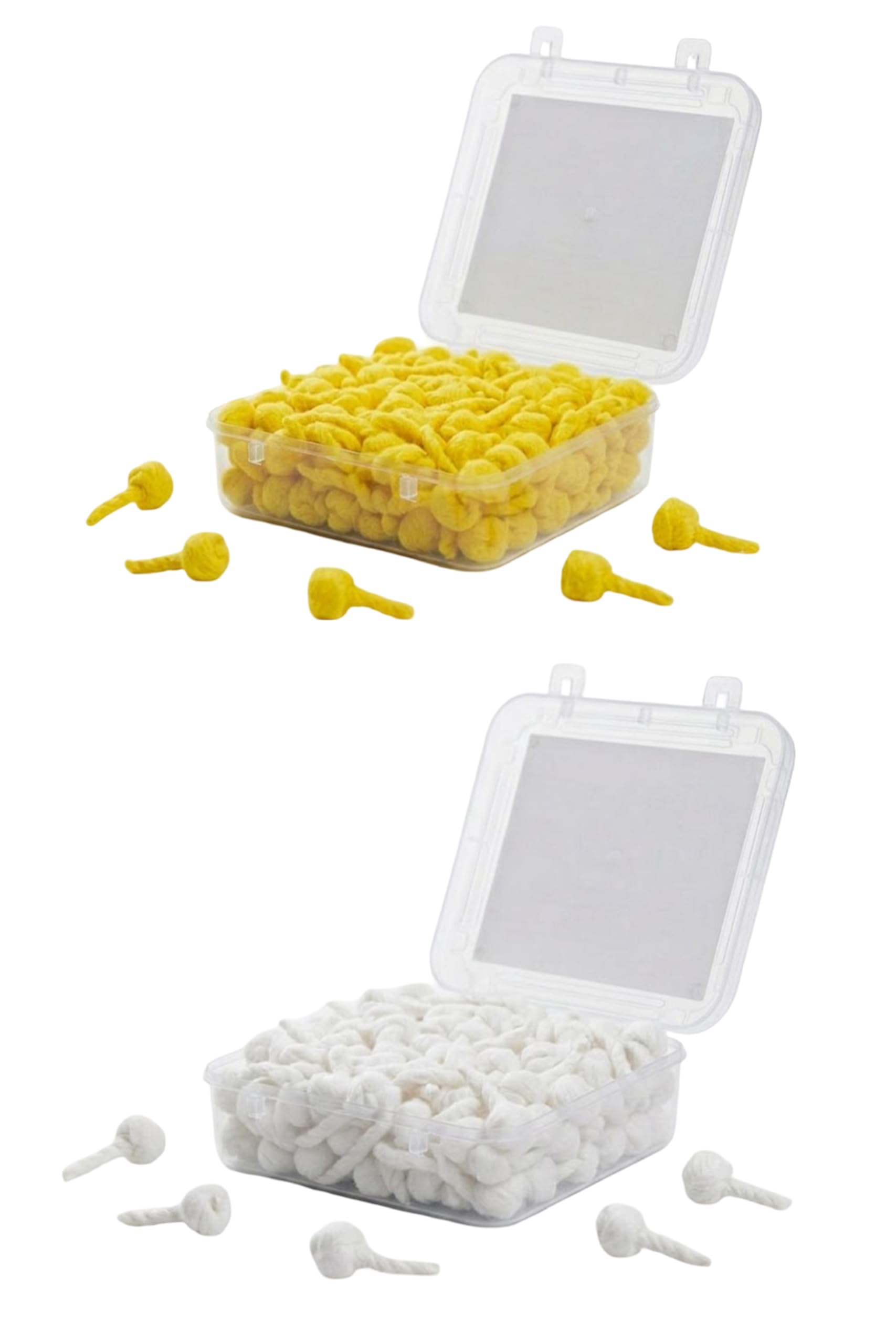 Pack of 2 Machine Made Pure Cotton Wicks for Pooja | Long Burning Smokeless Round Diya Batti for Puja - for Home Temple Daily Worship and Ritual Use - 200 Pcs in Each Box, Yellow + White-image-23