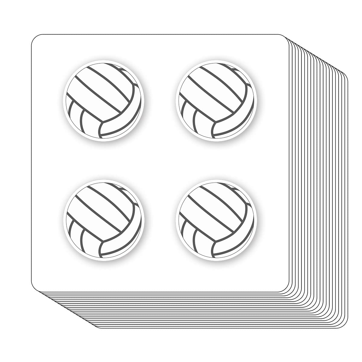 Calcomanías deportivas de voleibol de 1 pulgada para álbumes de recortes, artes, manualidades, manualidades infantiles, calendarios, diarios, paquete de 80