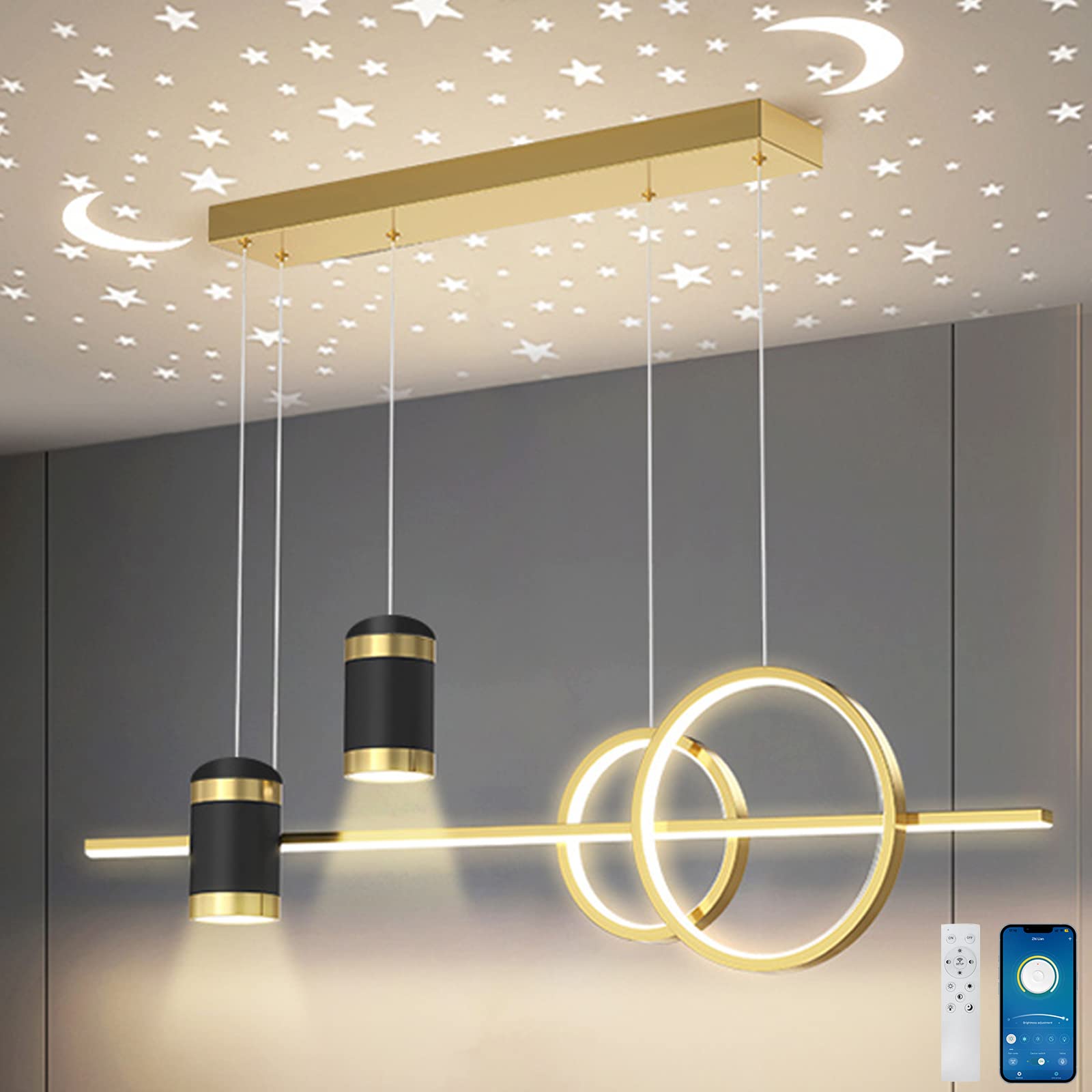Photo 1 of *USED* Pitosar 39.4" Led Chandelier Ceiling Lights with Remote
