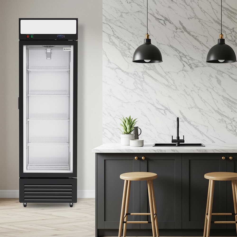Aspes Congélateur vertical Horeca noir ACVH2601ENF. Capacité 329 litres, faible niveau de bruit, classe D d’efficacité énergétique