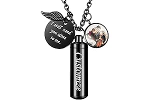 Ashes Urn Necklace Personalized - Engraved Cylinder Urn for Human Pet
