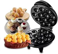 Mini Máquina De Cake Pop 12 Unidades Antiaderente Bolinho Elétrica 1000W 100V Pâo de Queijo Bolinhho de Chuva Empadinhas Pirulitos