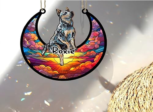 Vista 76 de LOVELYPOD Adorno de Navidad personalizado de perro pastor alemán, atrapasoles conmemorativo, adorno de Navidad de pastor alemán con nombre, pérdida