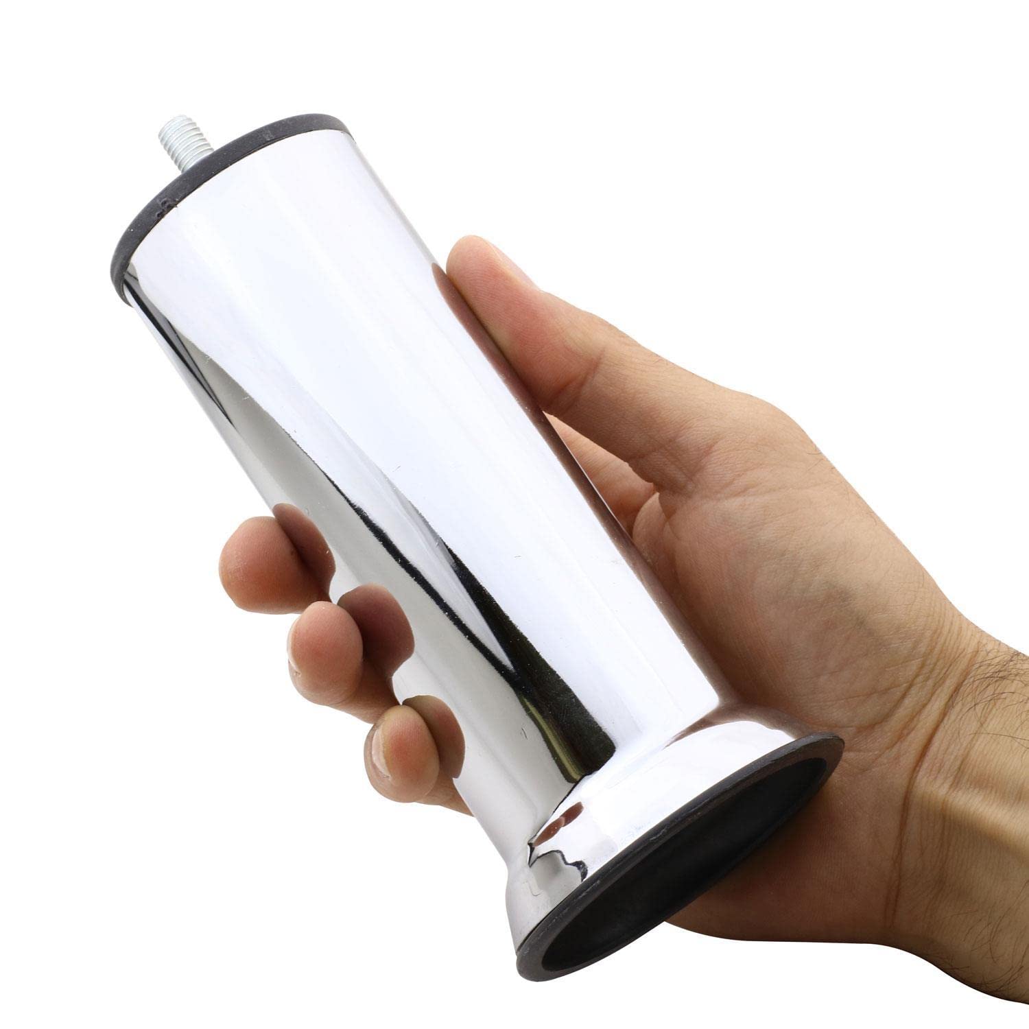 (12'li SET) Metal Mobilya Kanepe Koltuk Baza Yatak Çekyat Yükseltme Ayağı Ayakları M8 Civata Krom 12 Cm