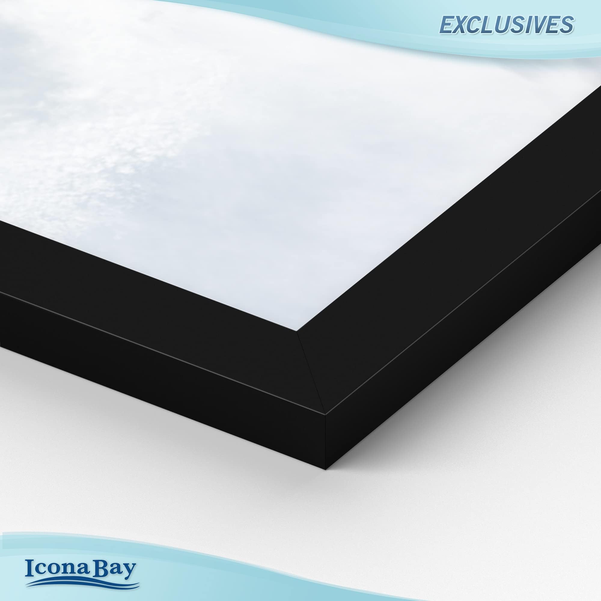 Icona Bay Ramki dyplomowe 11 x 8,5 (czarne, 6 sztuk), solidne drewniane kompozytowe ramki na certyfikaty, eleganckie ramki na dokumenty, elegancki design, uchwyt na blat lub ścianę, ekskluzywna