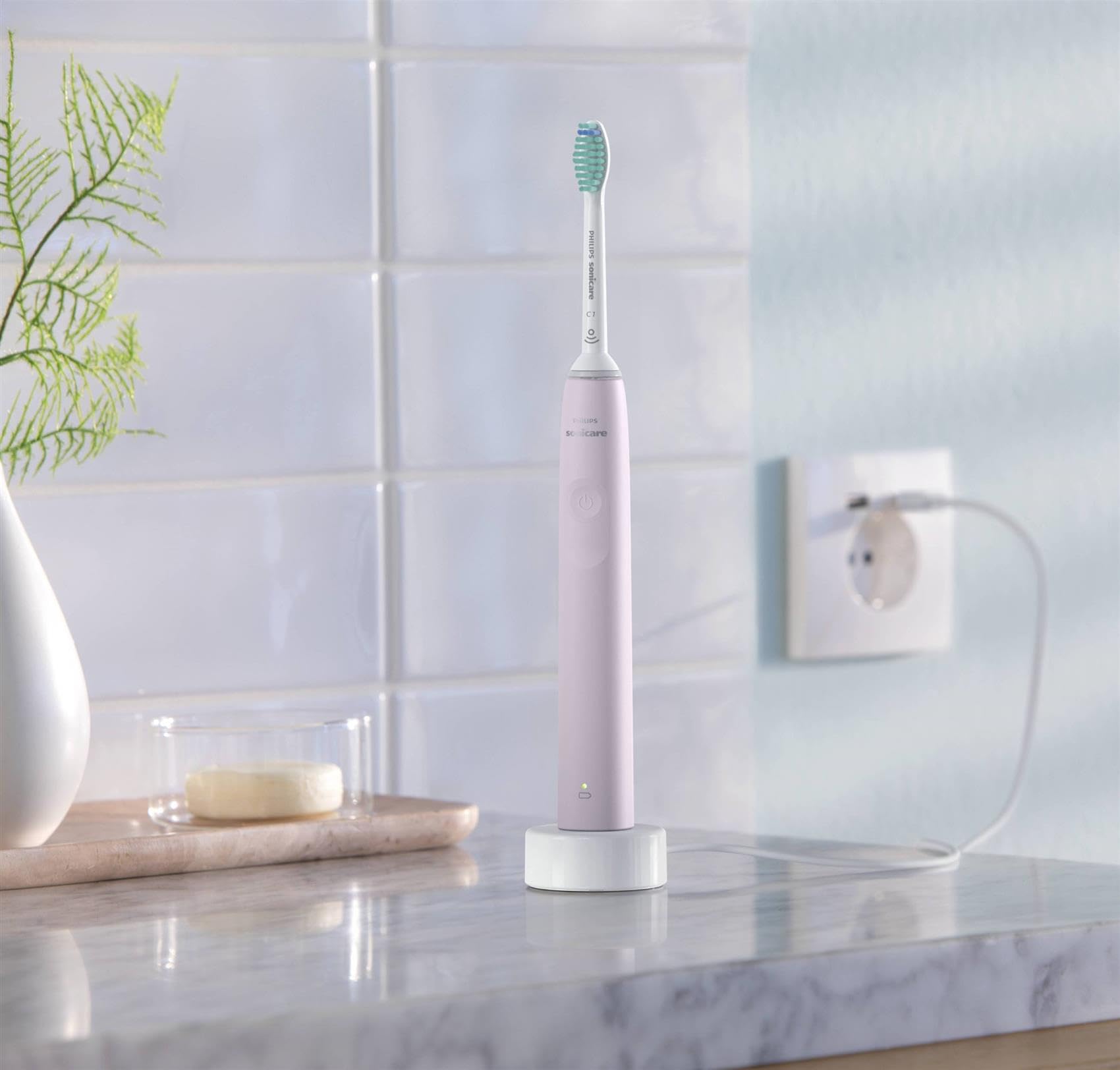 Philips Sonicare 3100 elektrische Zahnbürste, Schallzahnbürste, Andruckkontrolle und Timer, Rosa, Modell HX3671/11
