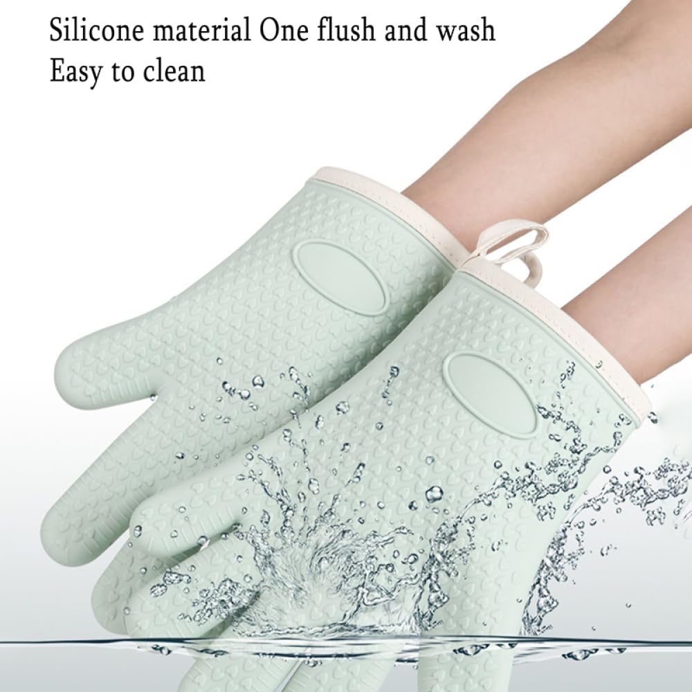 1 paire de gants de barbecue en silicone résistant à la chaleur Gants de cuisine à micro-ondes Gants de four à micro-ondes 300 degrés ignifuges et antidérapants Gants de barbecue Macaron, 27,5 x 20,5