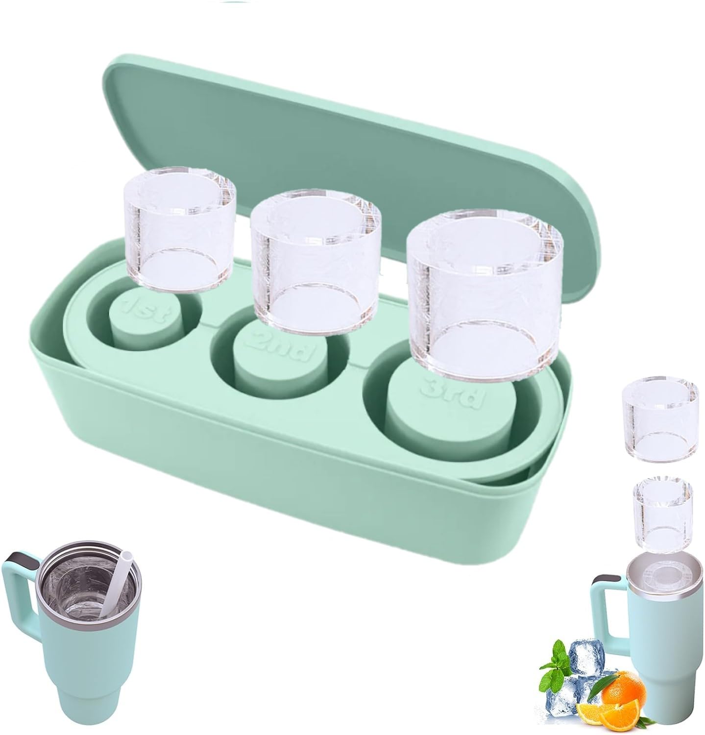 Stampo Per Ghiaccio In Silicone - 3 Pezzi, Cubetti XXL Da 5,5 Cm, Per Whisky E Cocktail - Foto 8