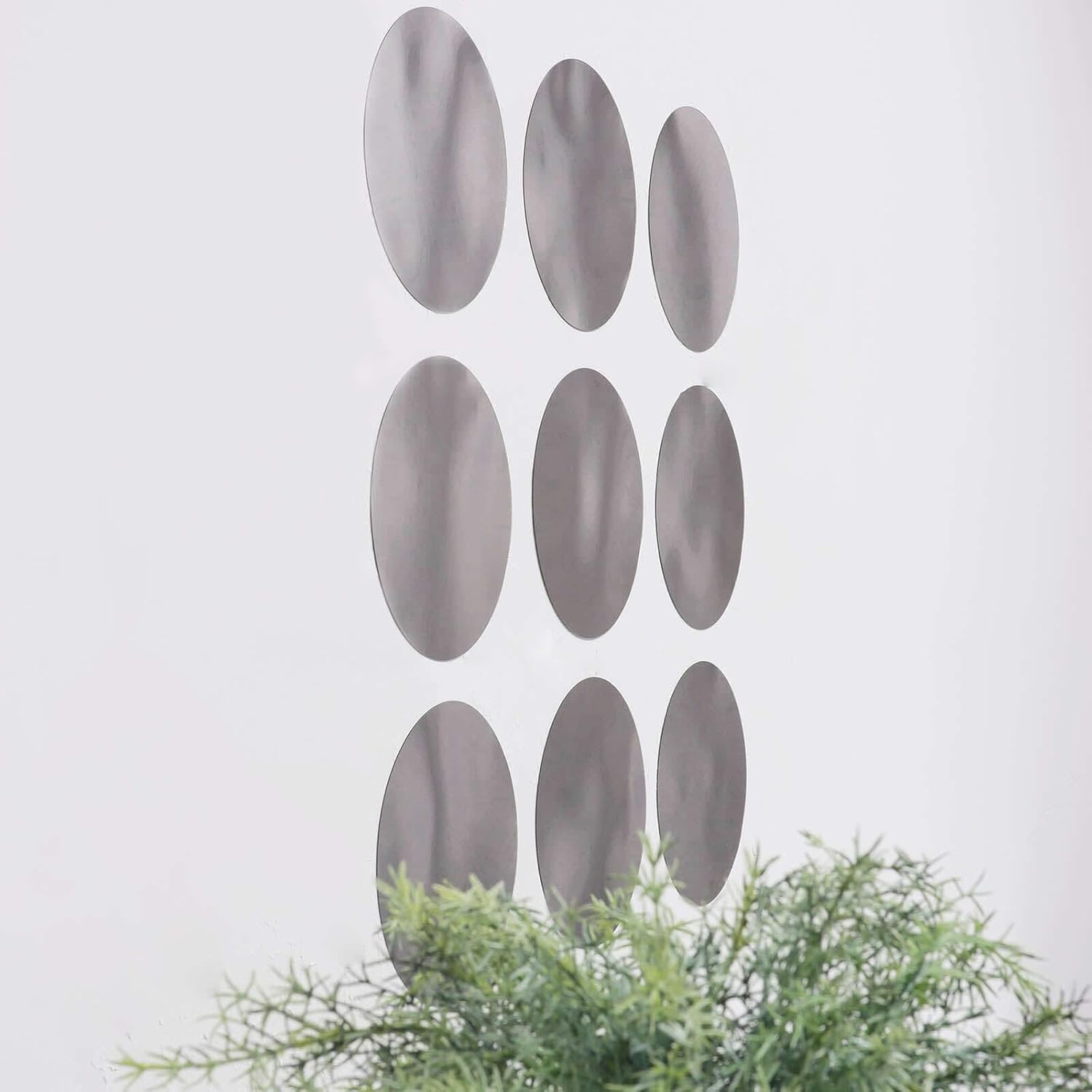 Efavormart 12 Pack 8-Inch Round Acrylic Mirror Wall Stickers - DIY Circles Wall Decals - Peel and Stick Removable Mirror Tiles for Bathroom, Entryway, Office Wall Decoration