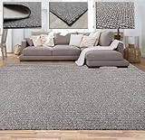 Tadi & Imperio1979 Tappeto quadrato per ingresso o soggiorno, rustico effetto juta naturale, senza peli, anche per camera da letto o cucina, colore tortora, Hercules Taupe 1419