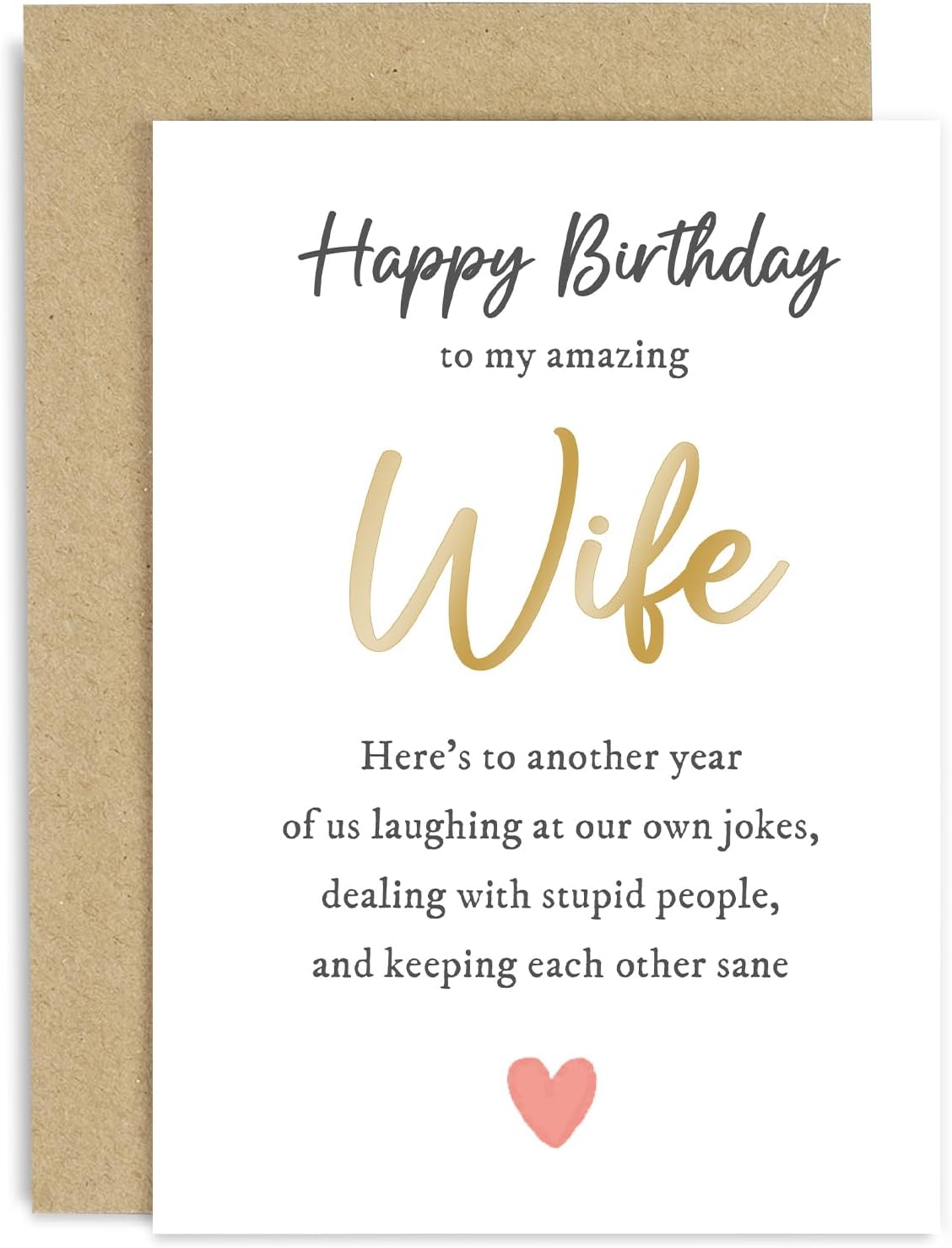 Old English Co. Funny Birthday Card for Wife - Cute Sentiment Joke