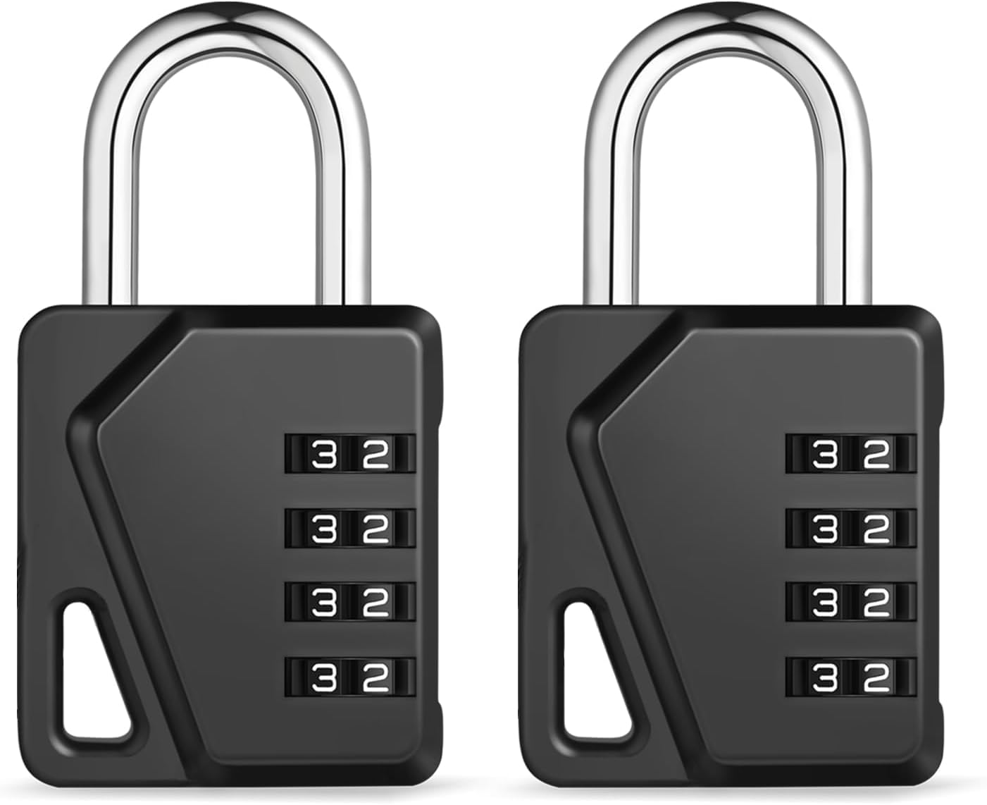 ZHEGE padlock with numerical code combination lock 4-digit locker lock with name tags numbers lock weatherproof for shed fence gate black 2 pieces