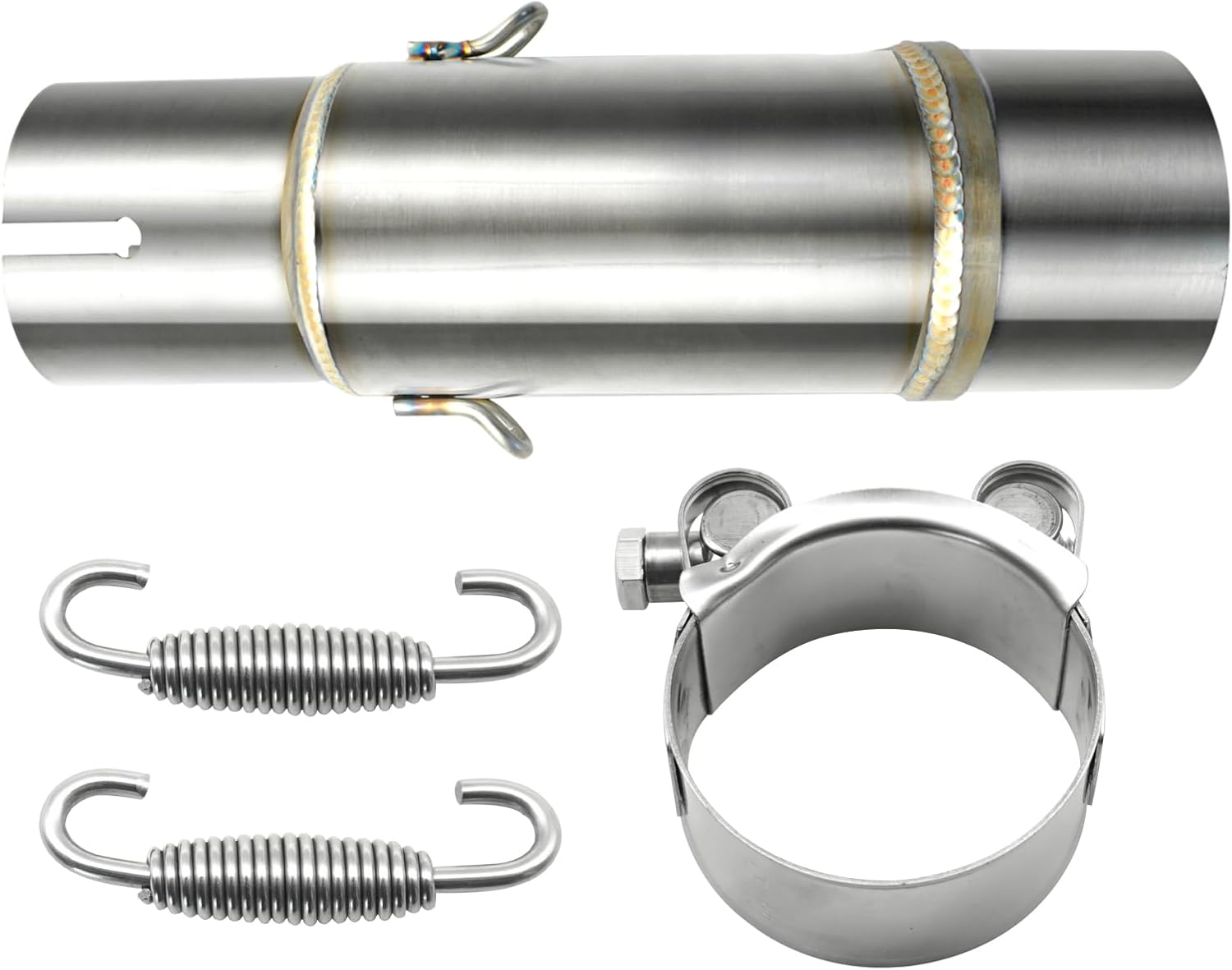 Motorcycle Exhaust Mid Pipe with Clamps,Exhaust Muffler Adapter Connect Pipe Compatible with Kawasaki EX250 EX300 Z250 Z300,Ninja 250 Ninja 300 2018-2022 Ninja 650 2018-2022 Ninja 400 Z400 2017-2022
