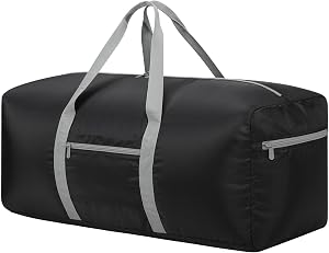 iFARADAY Foldable Duffel Bag 30 inch 75L Large Lightweight Luggage with Luggage Sleeve for Travel- Black Pro