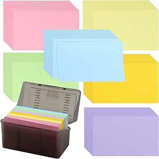 Bercoor 700 Pieces Blank Index Cards with 2 Pack Index Card Box, Colored Index Cards, Note Cards, Flash Cards Study Cards ...