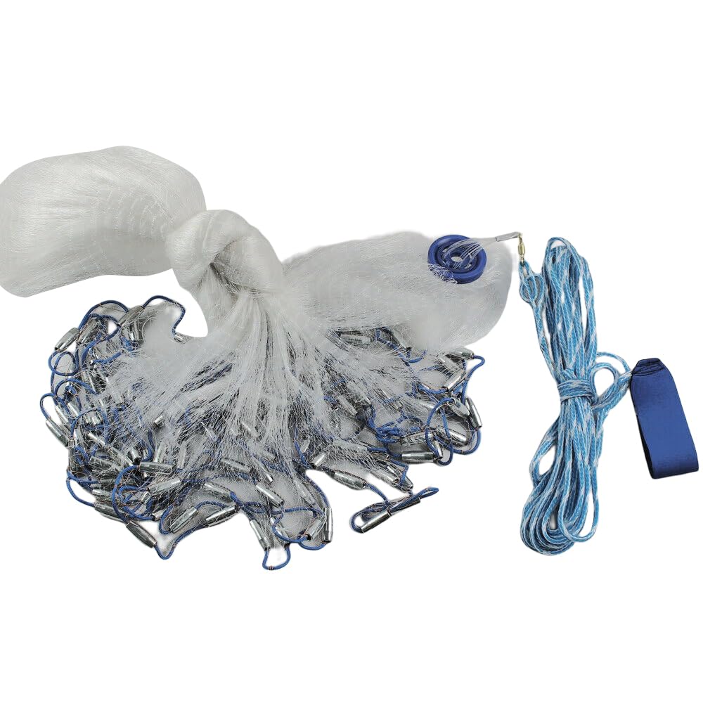 Filet de pêche portable 3/4,2/5,4/6,6 m - Filet de pêche - Filet de pêche - Filet de pêche - Filet de pêche avec couleur, corde épaisse, filet dense