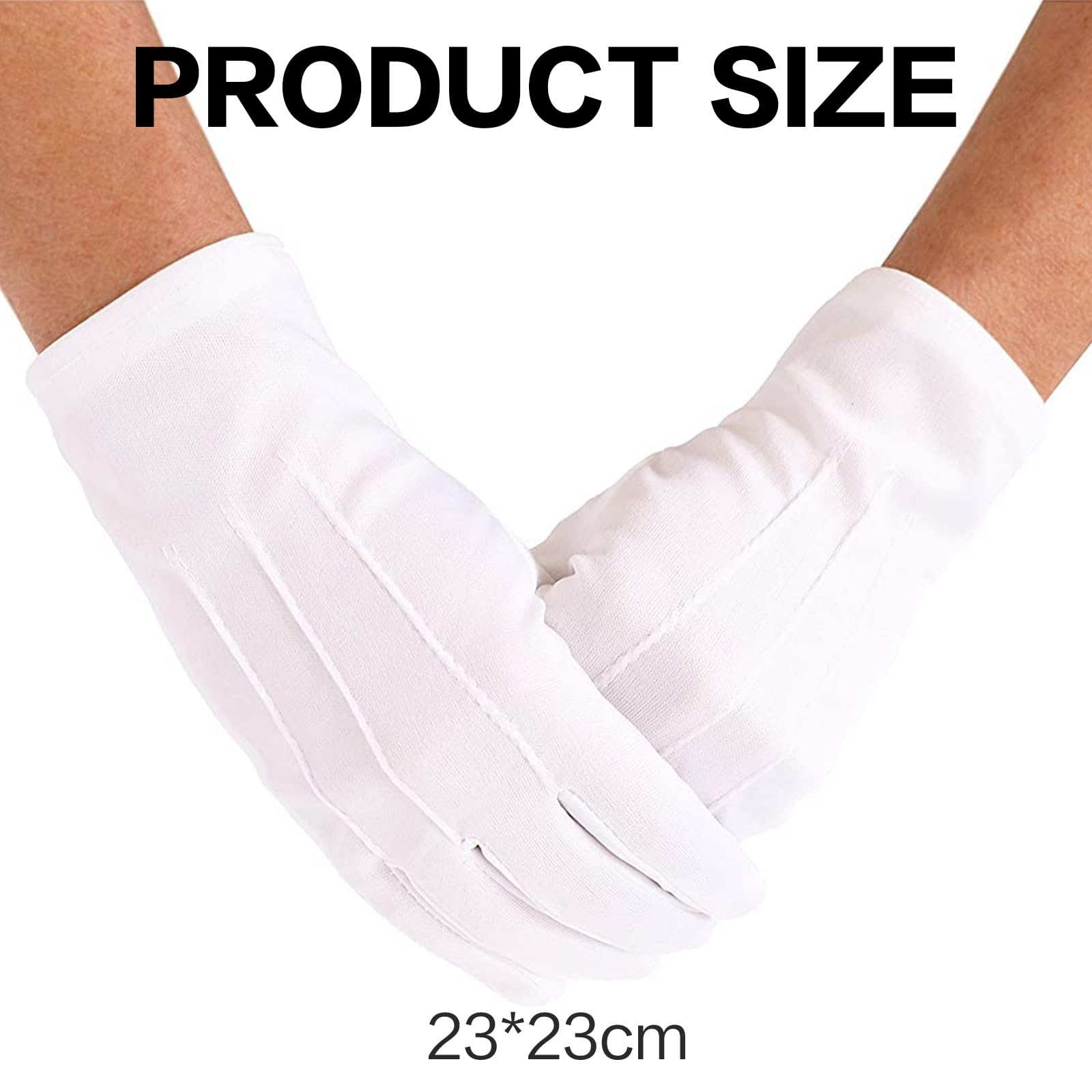 2 pair CHILDS WHITE GLOVES FANCY DRESS WITH 3 SEWN IN LINES COSTUME IDEAL FOR MAGICIANS SANTA ACCESSORY KIDS - Image 2