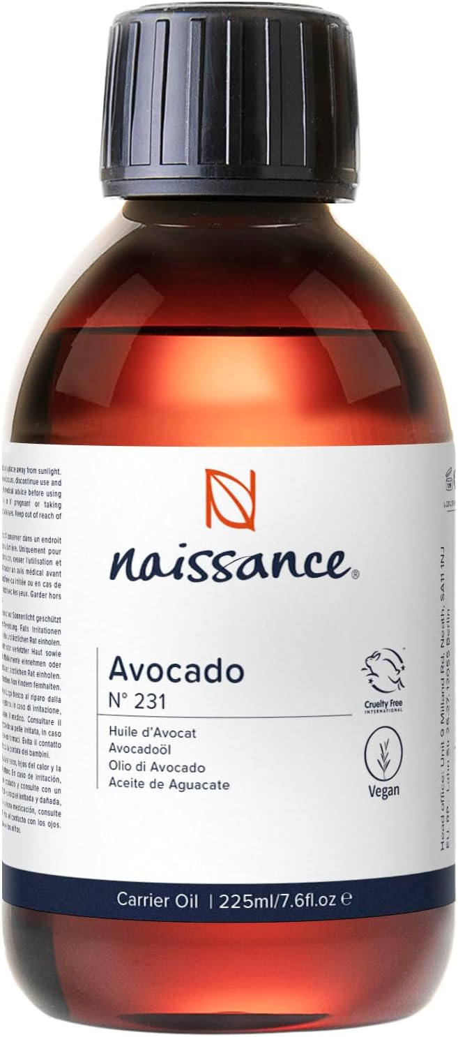 Avocado Oil (No. 231) - 225ml - Natural, Vegan - Moisturiser for Skin, Face, Nails, Body, Hair, Growth, Nails, Soap Making, Massage