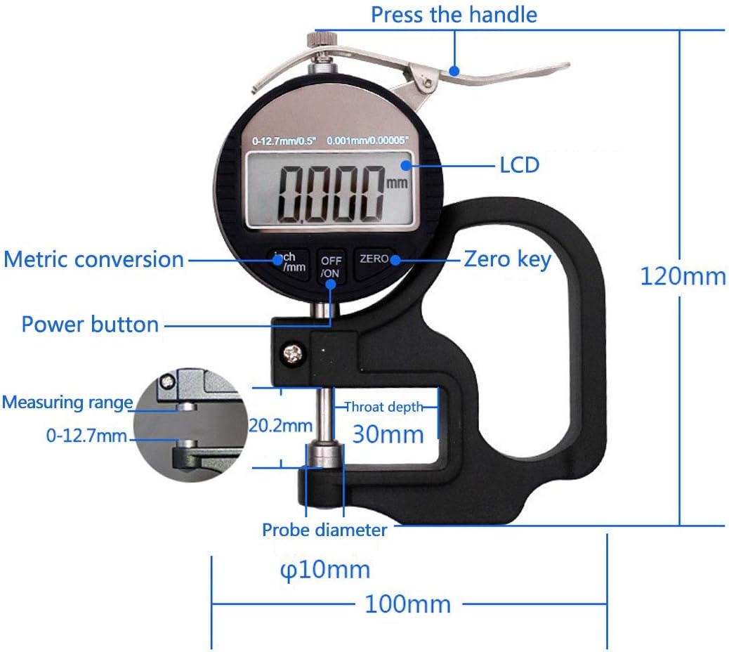 High-Grade Quality Goods 5-30mm Inside Micrometer Screw Gauge Metric Internal Micrometers Carbide Measuring Tools (0.001 Thickness Gaug)