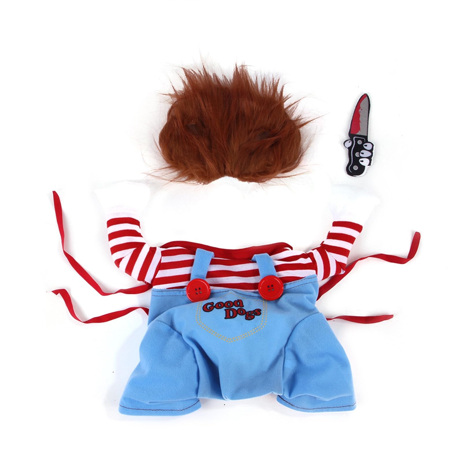 Disfraz divertido de Chucky para perro, disfraz de Chucky para Halloween, disfraz de Chucky aterrador para mascotas, disfraz de fiesta de cosplay, disfraz de vacaciones, disfraz genial para perro y