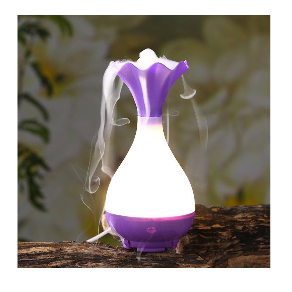 Diffuseur ultrasonique d'arôme et brume fraîche, vaporisateur d'huiles essentielles USB violet