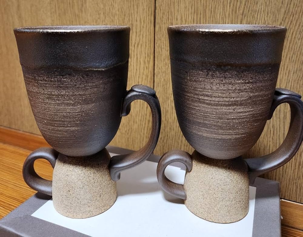 Amazon.co.jp: 備前金彩 備前焼 はにわ ペアマグカップ