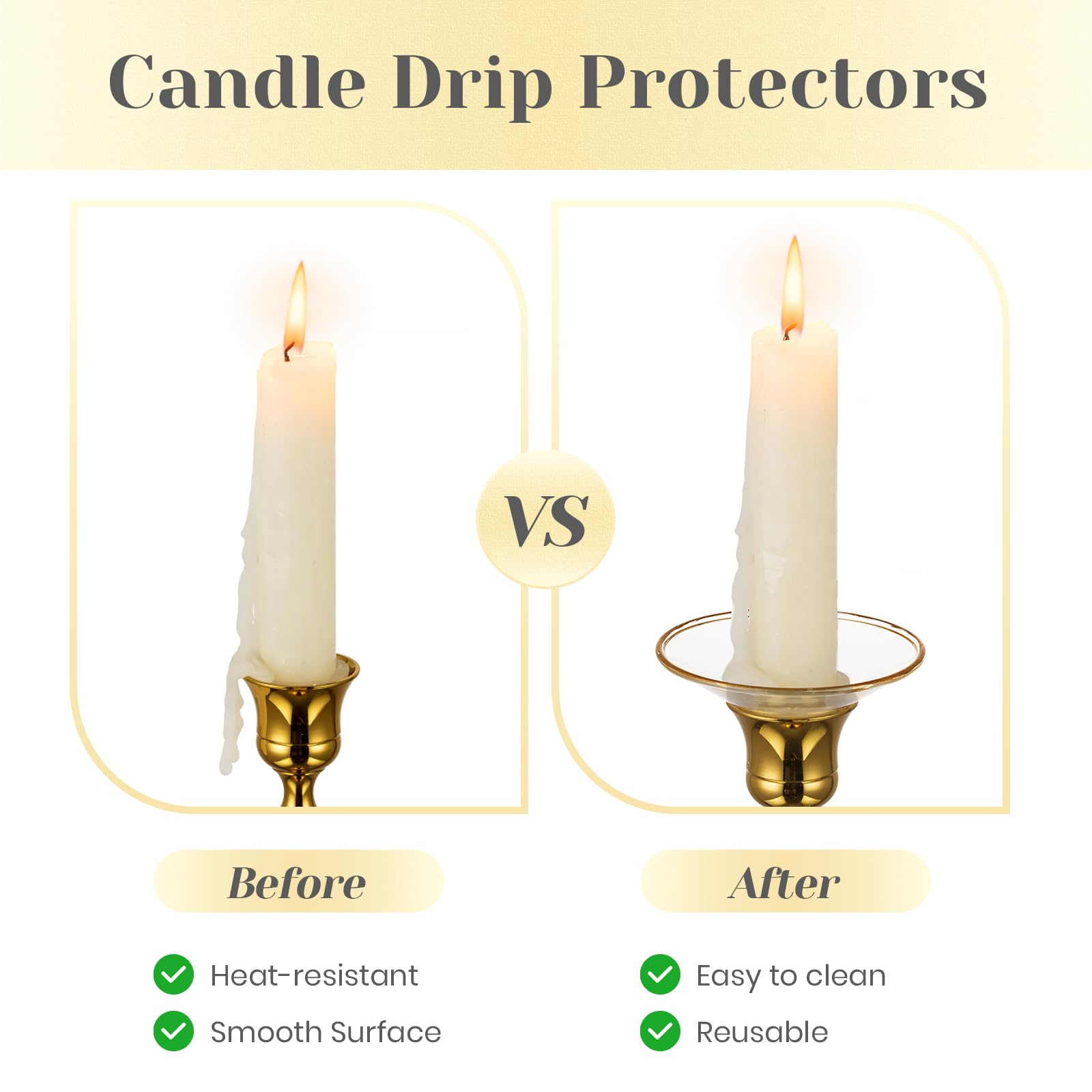 Lot De 6 Protections Anti-gouttes Transparentes Pour Bougies