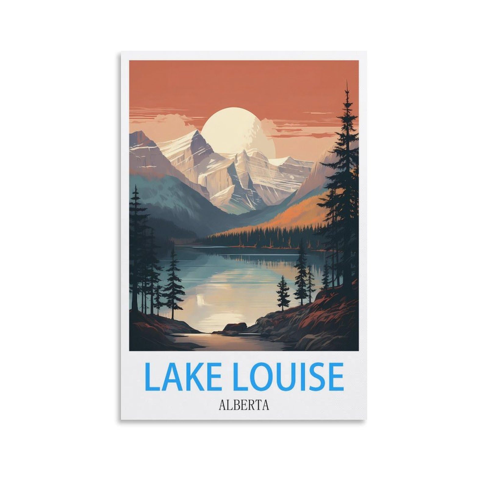 Vintage Metal Tin Signs Lake Louise Arizona Metal Wall Art Bar Sign for Kitchen Pubs Coffee Metal Wall Decoration 30x30cm