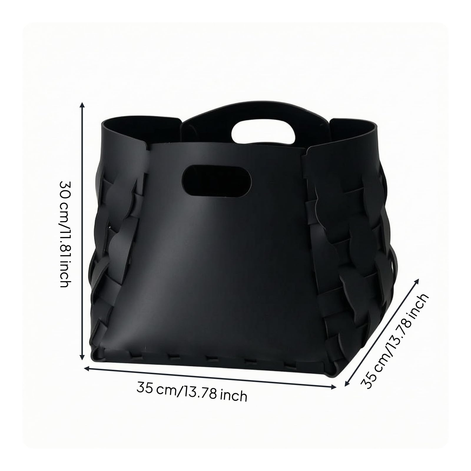 Cesto de Ropa Cesto de Almacenamiento Cesta Organizadora Cesta Plegable de Cuero con Asas Recortadas Adecuado para Ropa Juguetes Sala Hogar, Negro