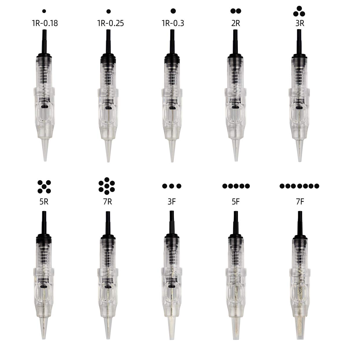 20 Pcs Disposable Permanent Makeup Cartridge Needles Disposable Eyebrow Tattoo Needle for Permanent Makeup Pen Machine (3F-20 pcs) 2
