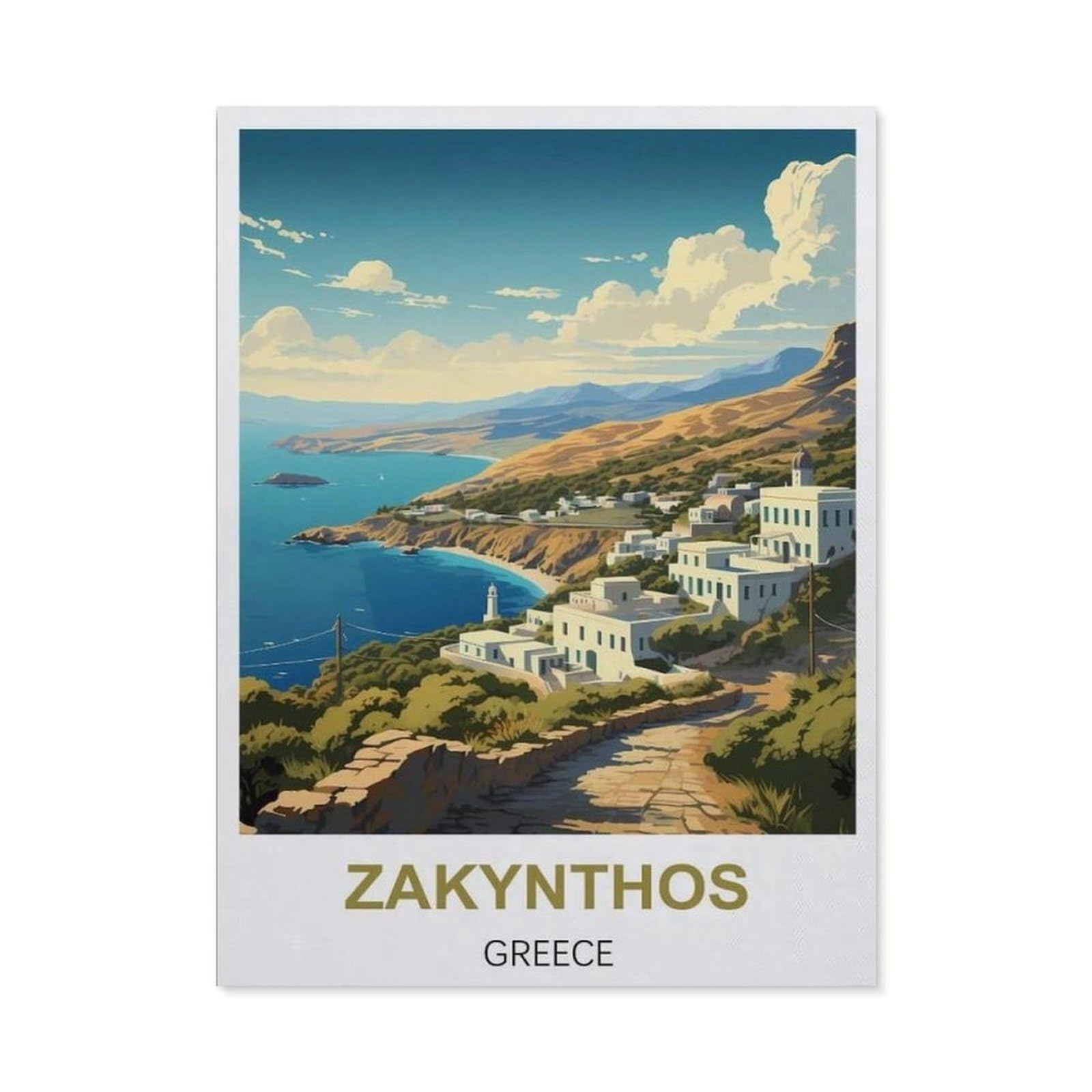 BEAYODKP Diamond Painting，Zakynthos Greece,Full Round Diamond Embroidery Kits Cross Stitch Crystal Rhinestone Pictures Arts Craft Home Wall Decoration（50 x 60 cm/19.68 x 23.62 inches）-BZ38