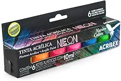 Acrilex TINTA ACRIL NATURE COLORS NEON C/6 SORT, Multicoloridas