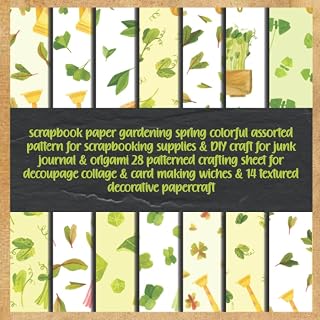 scrapbook paper gardening spring colorful assorted pattern for scrapbooking supplies & DIY craft for junk journal & origami 28 patterned crafting ... wiches & 14 textured decorative papercraft