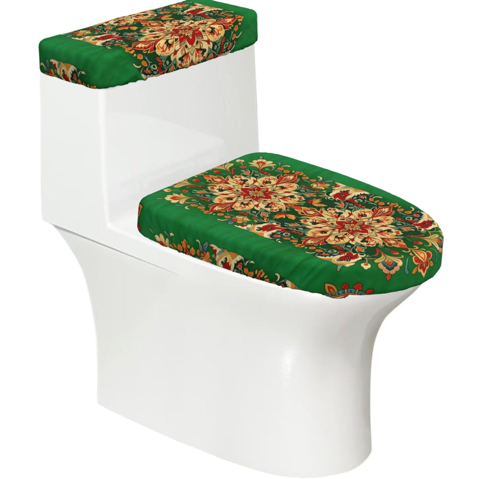 Duykimqw Black Splendid Print Bathroom Toilet Lid Cover