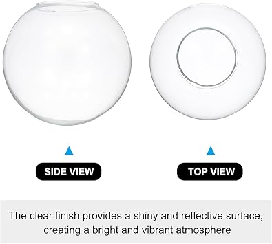 PATIKIL 6 Inch Clear Glass Globe Shades Replacement, 1pcs Handmade Glass Lamp Shade Lampshade Light Fixture for Chandelier Pendant Light Wall Sconces