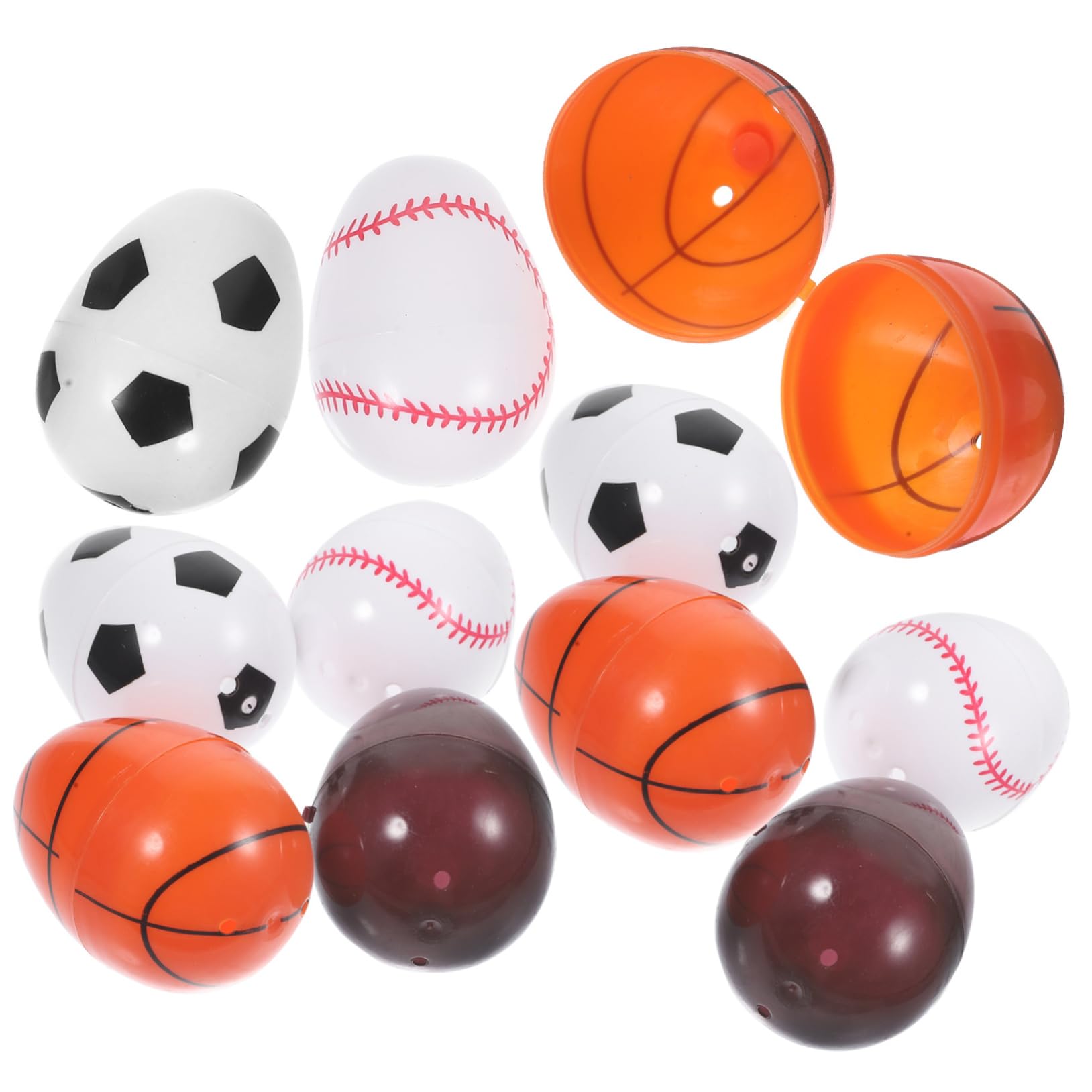 TOPBATHY 5 Set Uova Pasquali Vuote Riempibili Tema Sportivo Decorazioni per Feste Pasquali Uova per Giochi E attività per Regali E Decorazioni 12 Pezzi*5