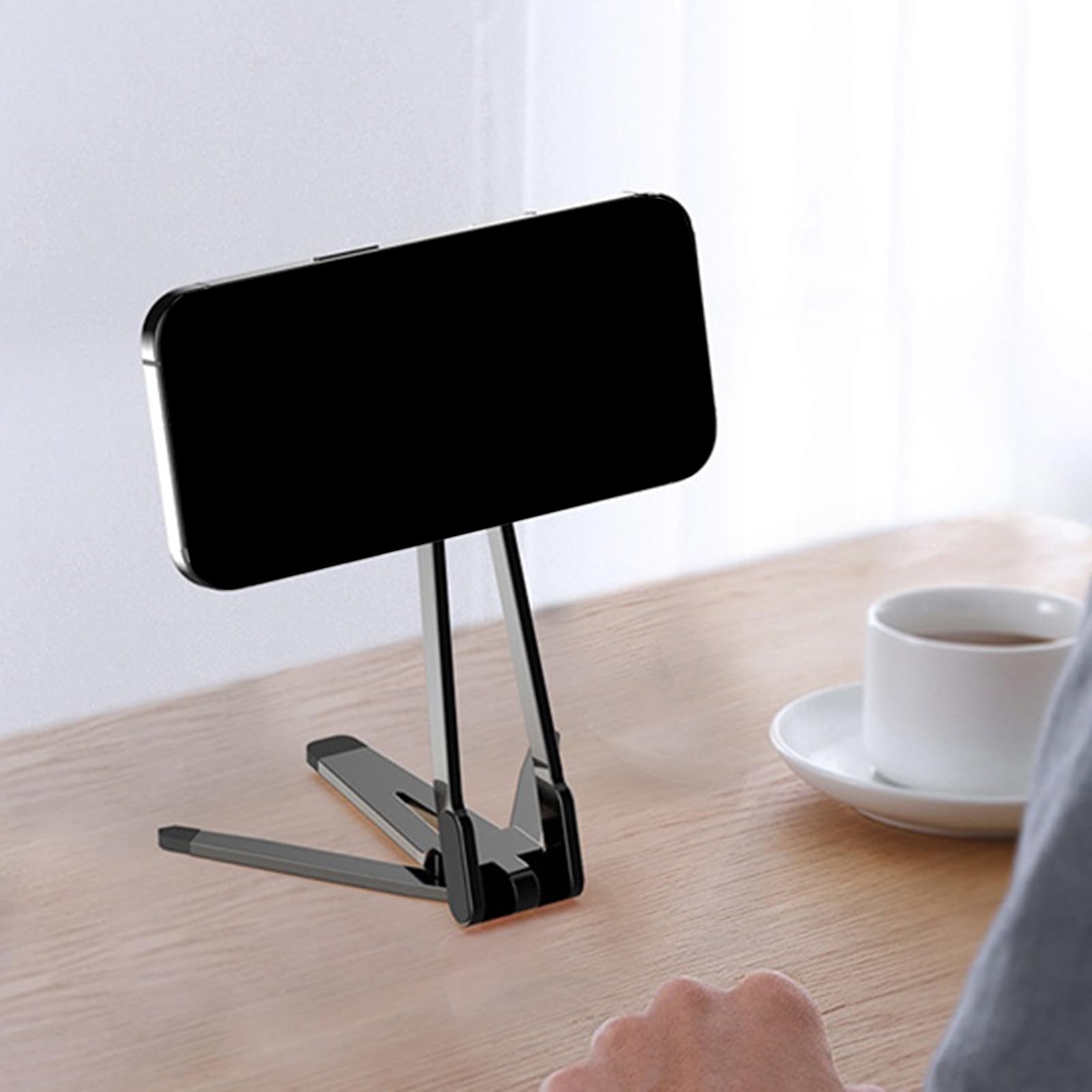 Treppiede magnetico del supporto del telefono Rack 360 Rotazione Regolabile Molla Clip per Smartphone Tablet Video Fotografia