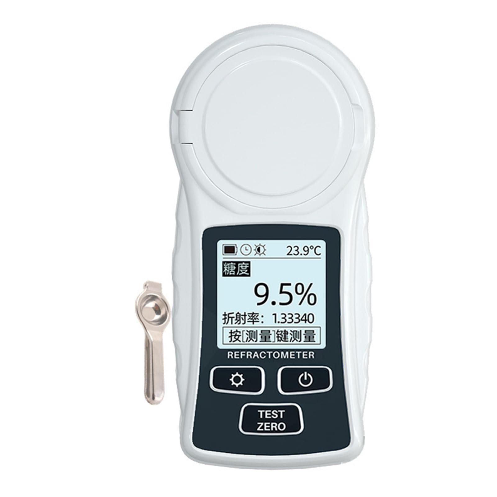 Uqezagpa Digital Refractometer With Backlight Display For Accurate Sugar Measurement Battery Powered 0-32% Ranges Meter For Sugar