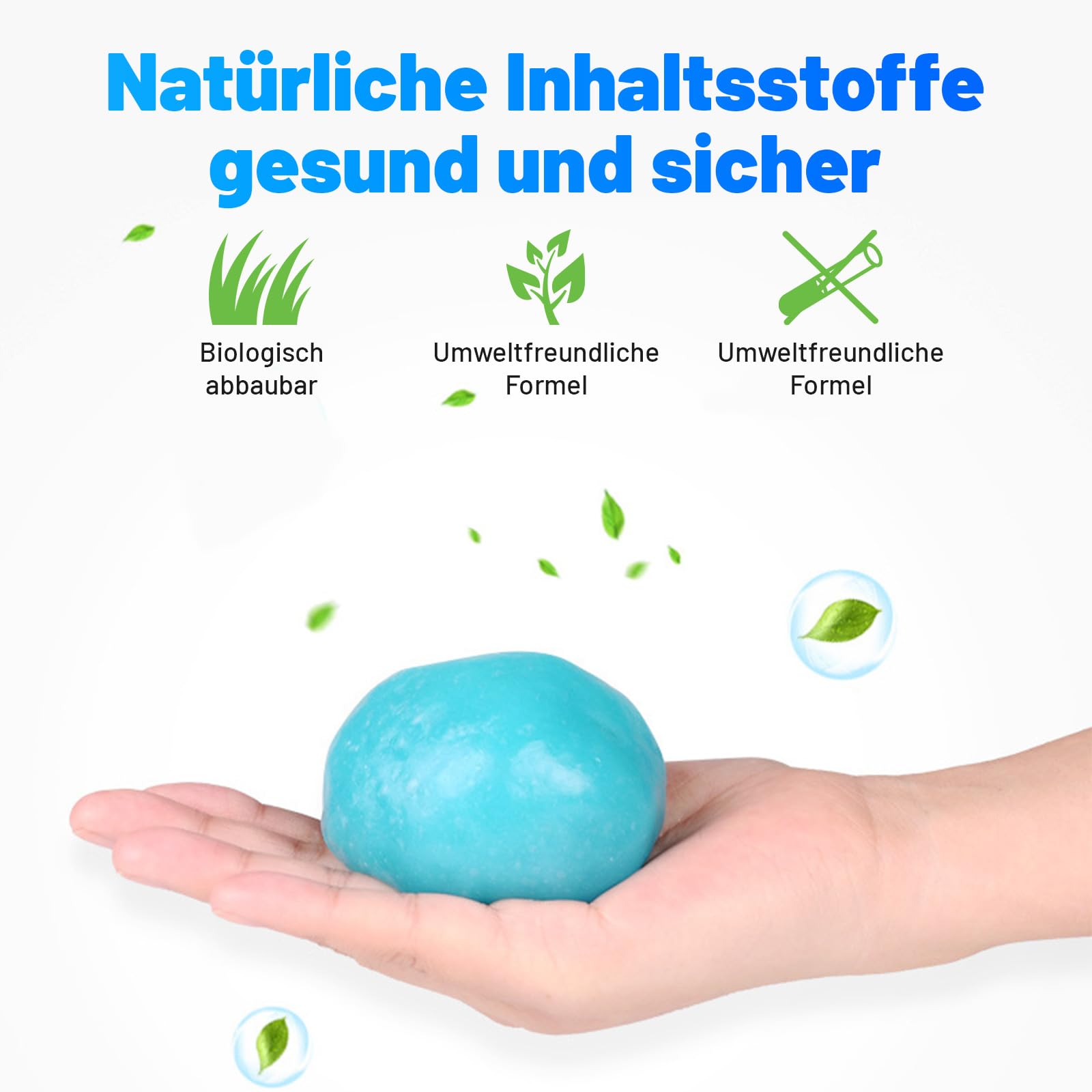Gel limpiador de coche reutilizable para teclado, PC, ordenador portátil, ordenador, oficina en casa (azul, 2 x 160 g)