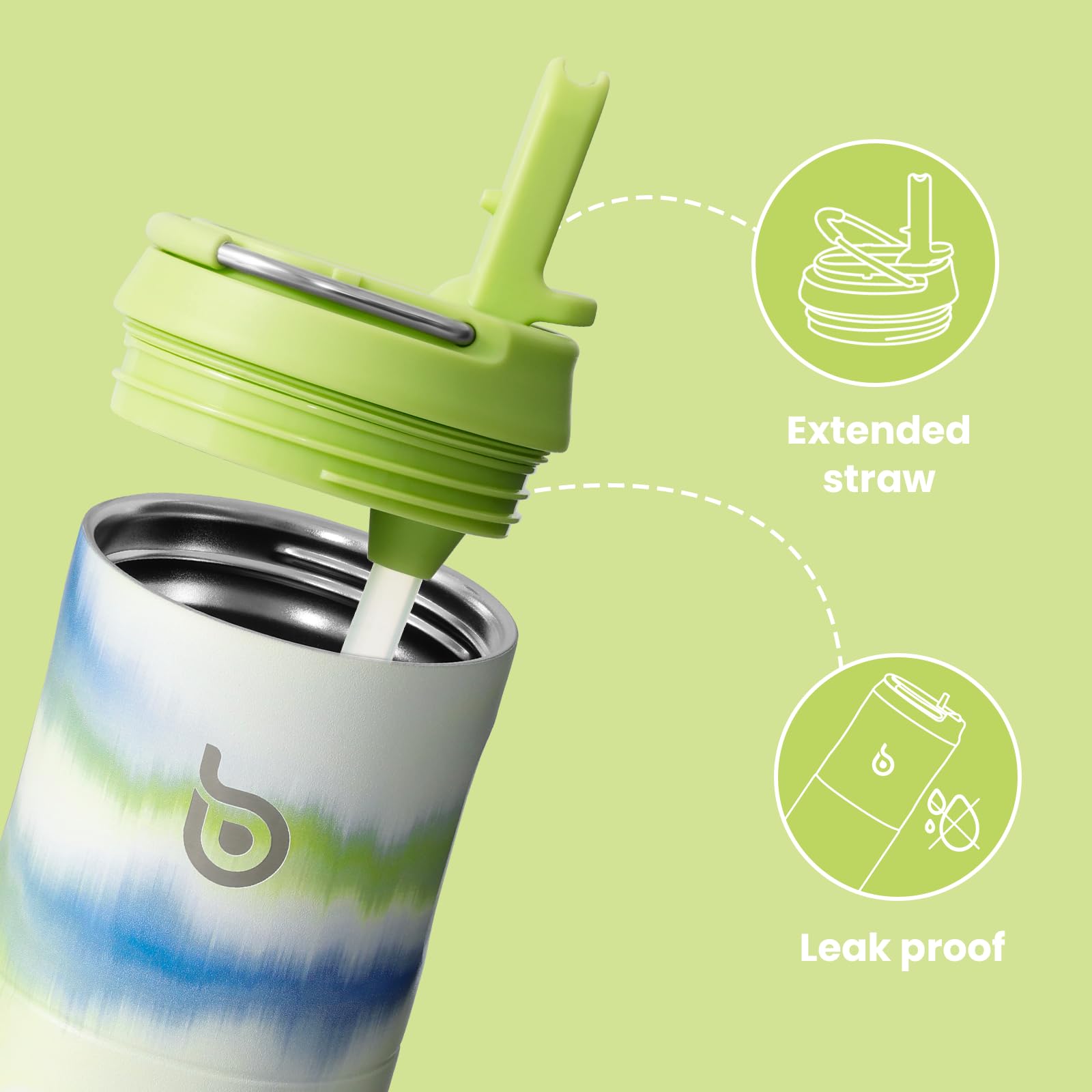 Bottle Bottle Insulated Water Bottle 700ml(24oz) with Straw and Lid Stainless Steel Sports Travel Gym Water Bottles Metal Drink Flask with Handle for Man and Women (Mist) - Image 3