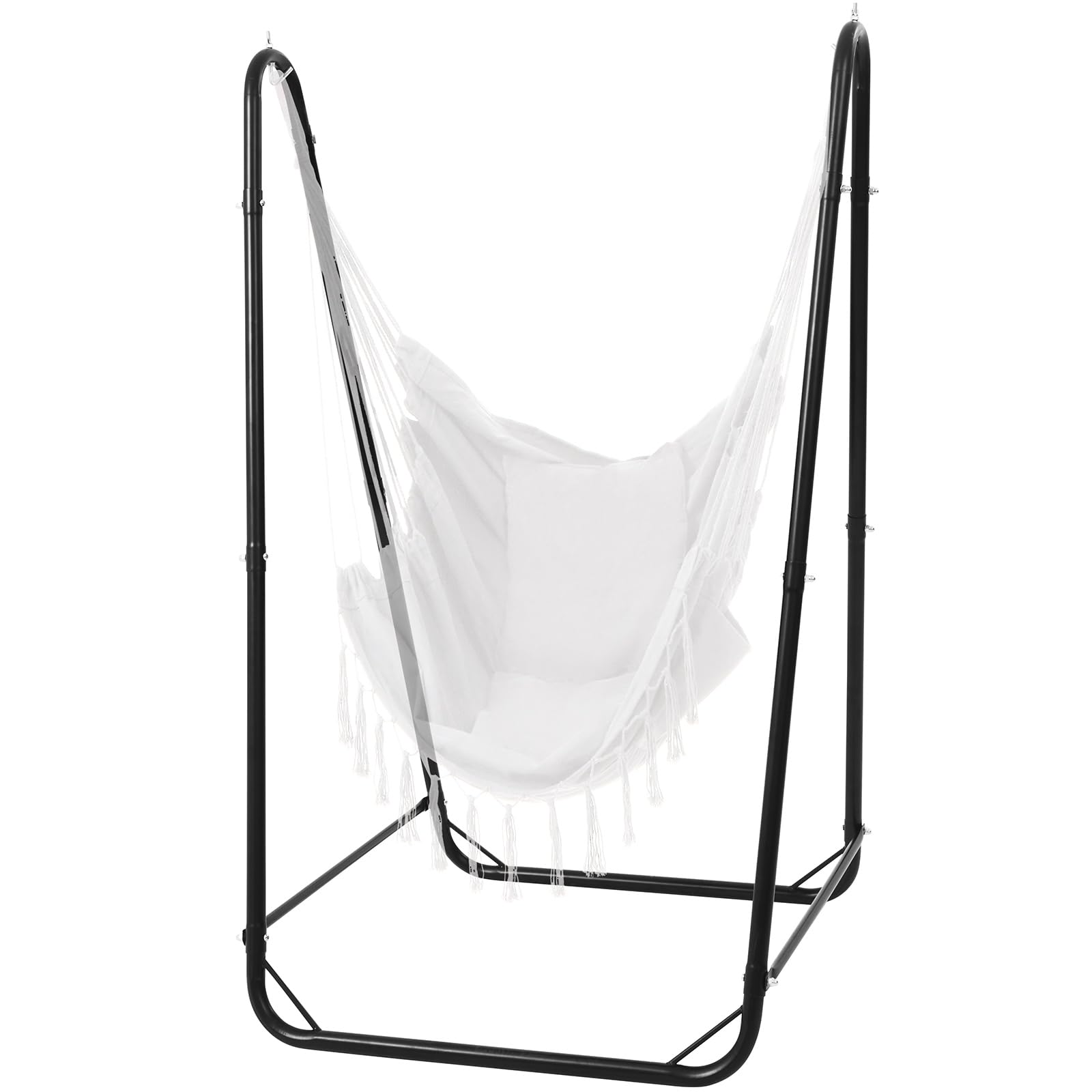 Support de Chaise Suspendue en U pour Hamacs, Acier Robuste, Capacité 100 kg, Noir