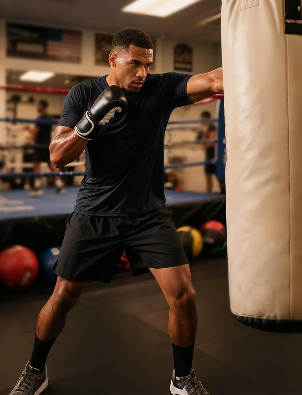 Zengjo Mens Workout Shirts Quick Dry Short Sleeve Athletic Tee Moisture Wicking Top for Running Gym Fitness Training - Image 3