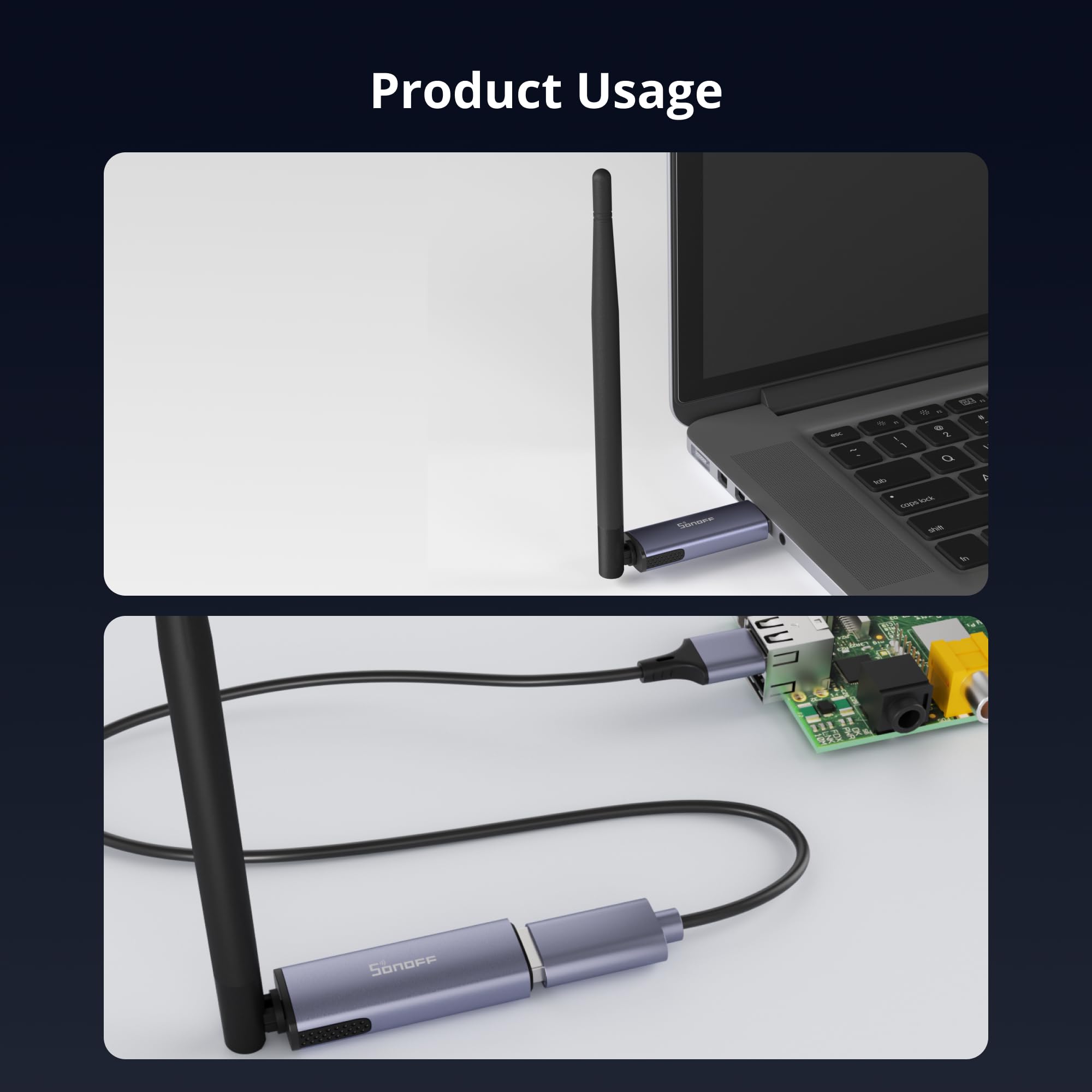 SONOFF Zigbee 3.0 USB Dongle Plus MG24, Coordinatore & Router con chip EFR32MG24, antenna 3dBi