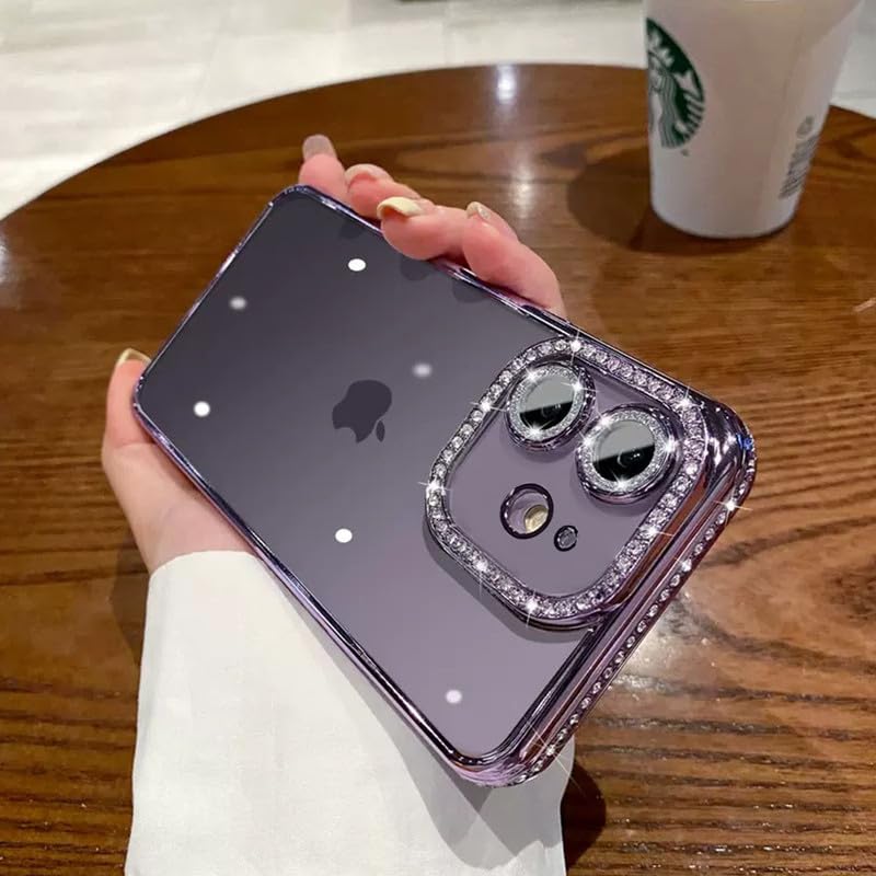 LuxuryKase Plating Glitter Diamond Transparent Shockproof Case for Iphone 12 (TPU | Purple) (B0BZYBPWPY) Amazon Price History, Amazon Price Tracker