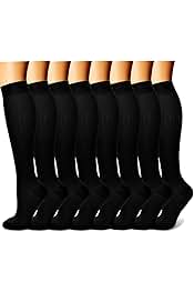 Compression Socks for Women & Men Circulation (8 Pairs) 15-20 mmHg is Best Support for Athletic Running,Hiking