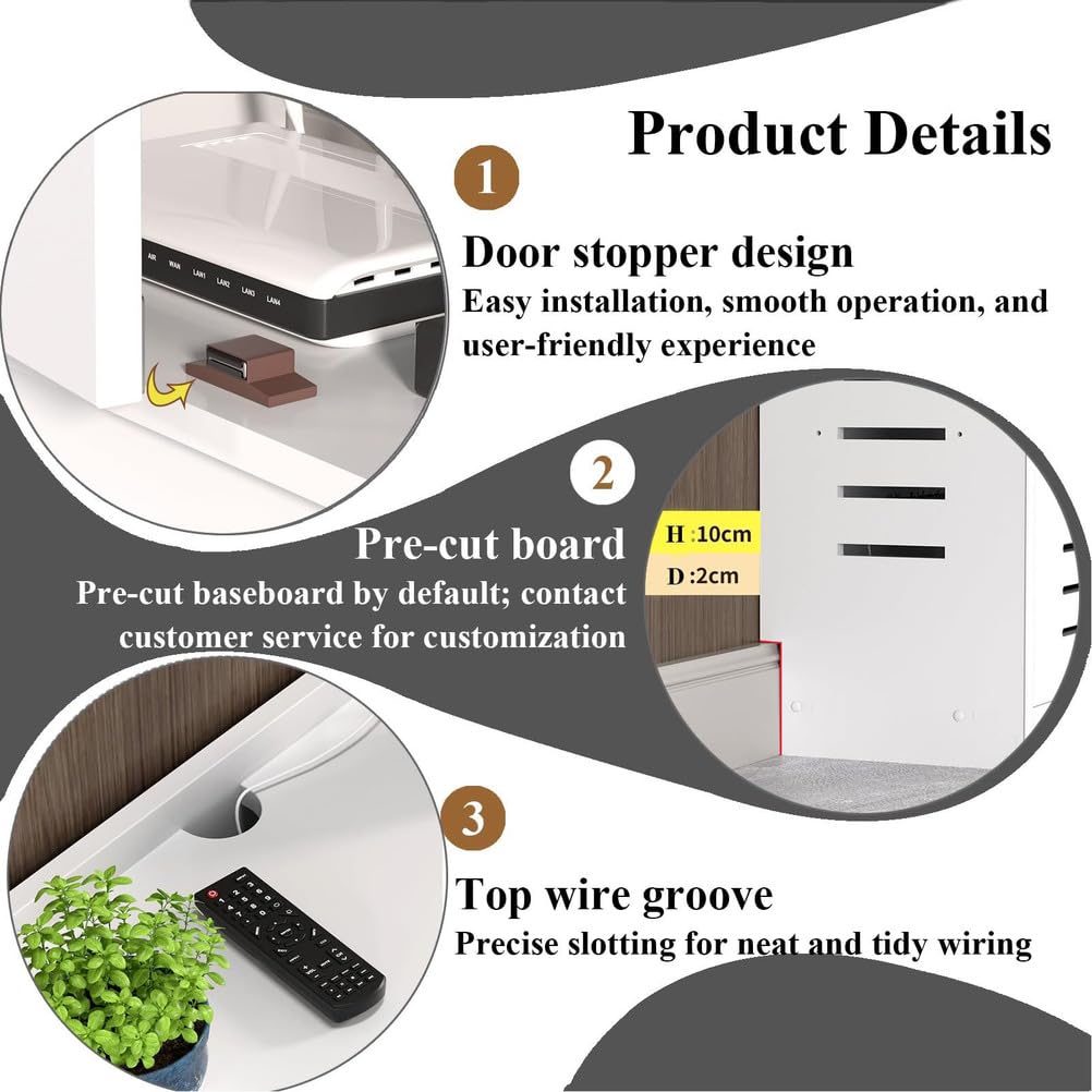 Armoire de rangement pour routeur WiFi, multiprise et gestion des câbles, étagère à deux étages pour la maison et le bureau, gris