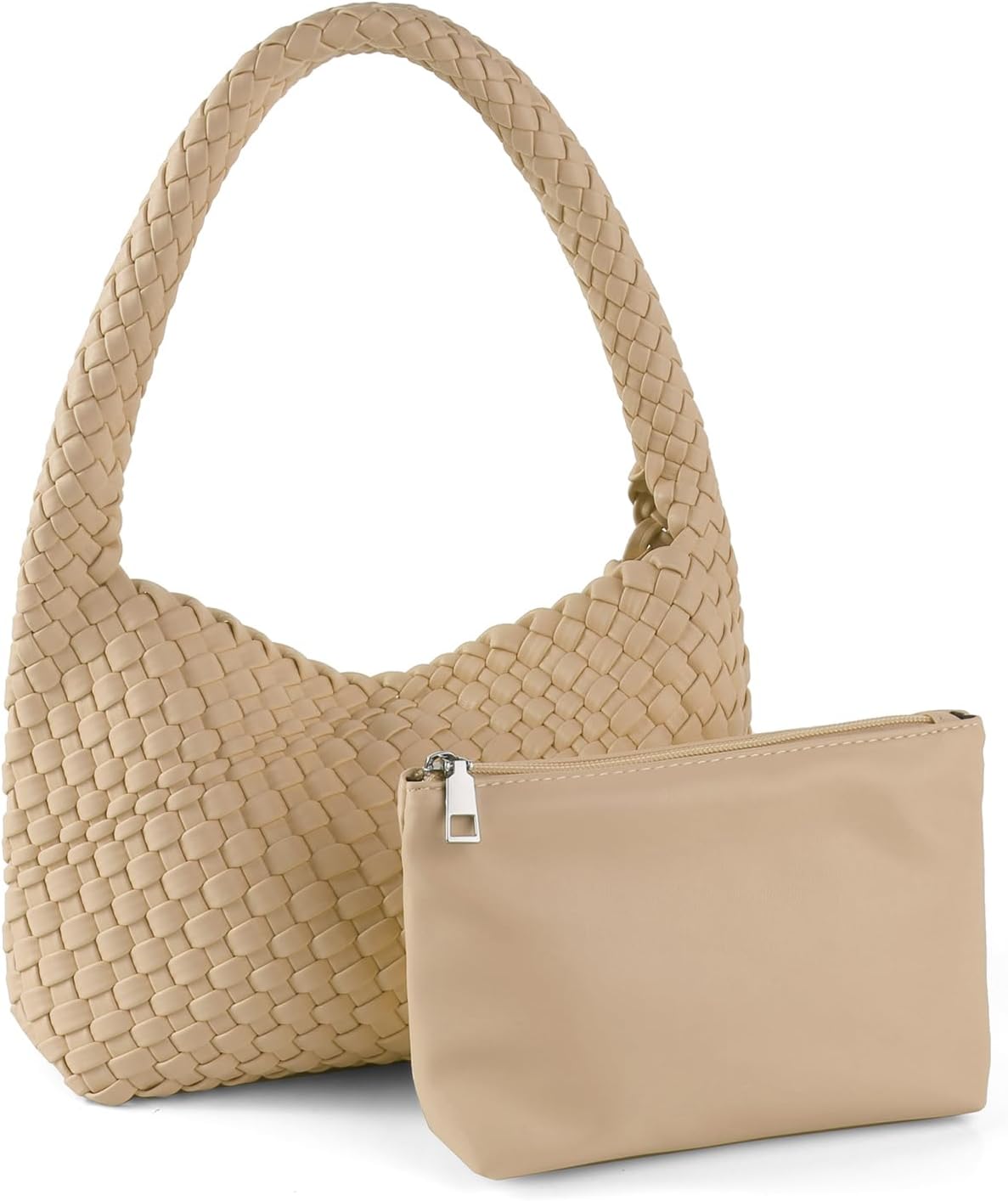 Handmade Woven Tote Bag - Women's Vegan Leather Shoulder Bag With Purses